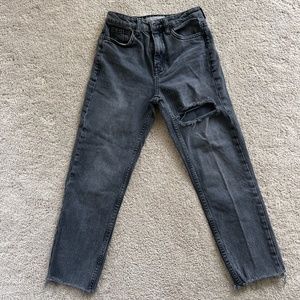 Topshop Gray Straight Leg Jeans